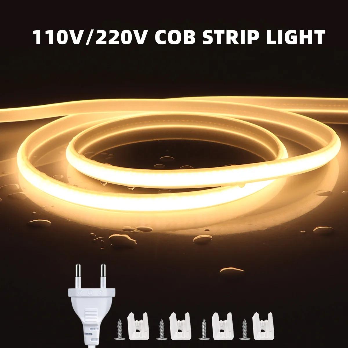 COB LED Ʈ ,  ߿  , CRI RA90  LED , ֹ ĳ , 1-20m, 110V, 220V, 288LEDs/m